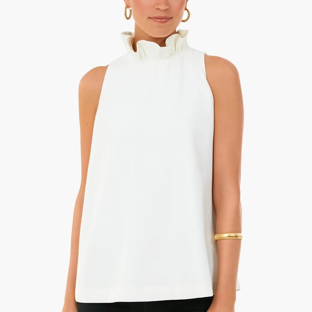 Jcrew ruffle neck top
